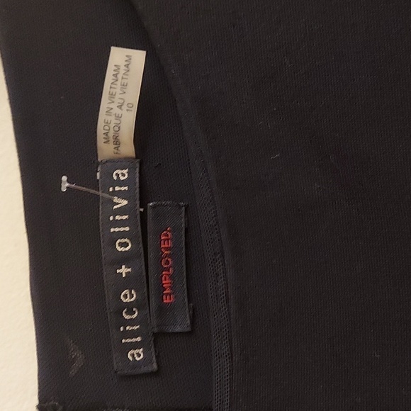 ALICE + OLIVIA Employed Black Fit and Flare Long Sleeve Bateau Neckline … - Picture 2 of 11